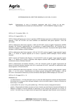 Determinazione del Direttore Generale n. 65/14 del 31.03.2014