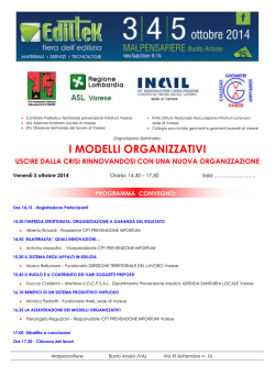 I MODELLI ORGANIZZATIVI