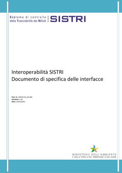 Interoperabilità SISTRI Documento di specifica delle interfacce