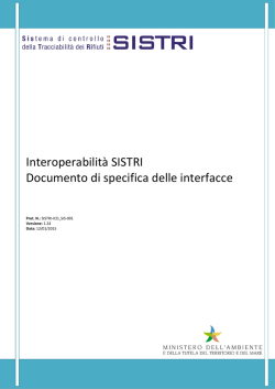 Interoperabilit&agrave; SISTRI Documento di specifica delle interfacce