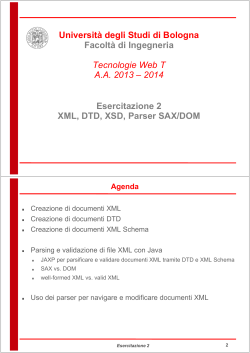 2014 Esercitazione 2 XML, DTD, XSD, Par