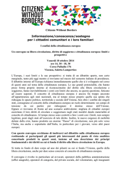 I confini della cittadinanza europea Venerd&igrave; 10