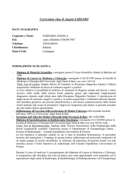 sardaro angela - Scuola di Medicina