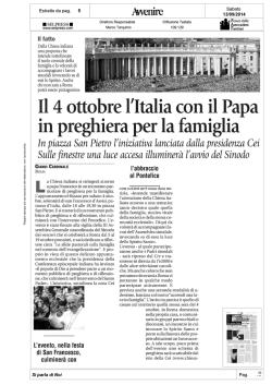 Italia in preghiera per la famiglia