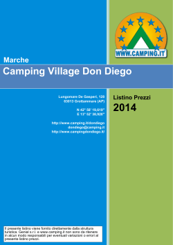 Listino Prezzi Camping Village Don Diego
