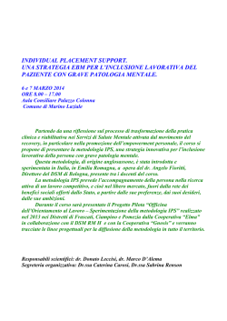 individual placement support. una strategia ebm per l