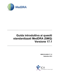 Guida introduttiva ai quesiti standardizzati MedDRA (SMQ)