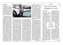 Feto nato morto Indagine in corso