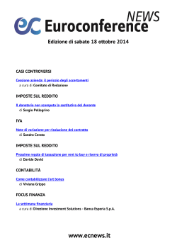 Edizione di sabato 18 ottobre 2014