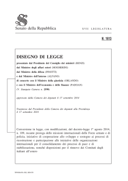 n. 1613 disegno di legge - Senato della Repubblica