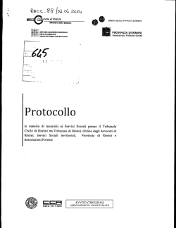 Protocollo incarichi ai Servizi Sociali