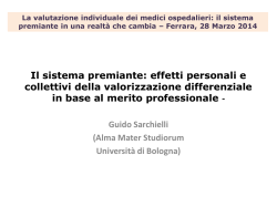 Il sistema premiante: effetti personali e collettivi della