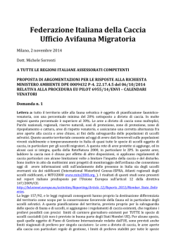 Documento proposte per UE PILOT calendari