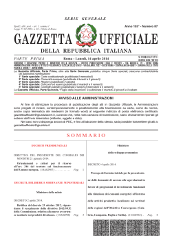 Gazzetta Ufficiale n. 87 del 14 aprile 2014 - Il sole 24 Ore