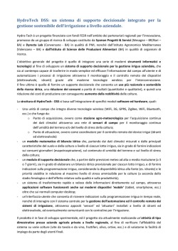 HydroTech DSS: un sistema di supporto decisionale integrato per la