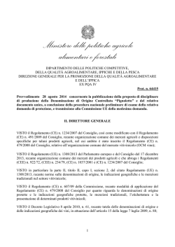 DOC Pignoletto - Ministero delle Politiche Agricole e Forestali