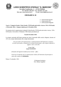 Sciopero Comparto Scuola- Avviso docenti