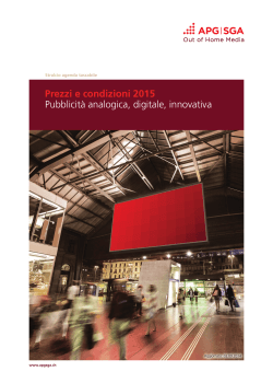 Prezzi e condizioni 2015 Pubblicità analogica, digitale