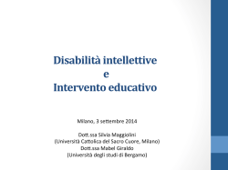 Disabilit&agrave; intellettive e Intervento educativo - CTS