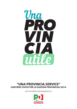 “UNA PROVINCIA SERVICE” - Insieme per il bene comune Conselve