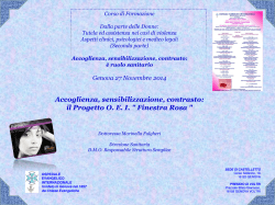 il Progetto OEI " Finestra Rosa " - Ospedale Evangelico Internazionale