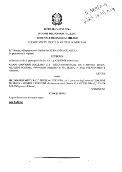 IN NOME DEL POPOLO ITALIANO TRIBUNALE ORDINARIO di