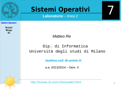 Sistemi Operativi - Home - Università degli Studi di Milano