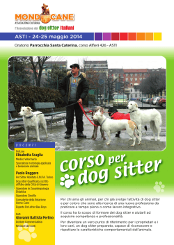corso dog sitter - Associazione Culturale Mondo Cane