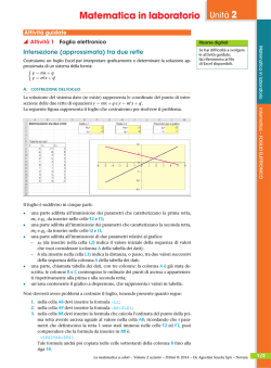 Interesezione di due rette con Excel (Sasso)