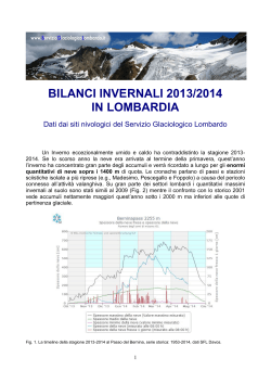 Bilanci invernali 2013 - 2014 - Servizio Glaciologico Lombardo