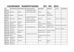 CALENDARIO MANIFESTAZIONI SET - DIC 2014
