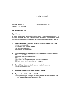 Informazioni 2014 sulle procedure concernenti i lavori sugli