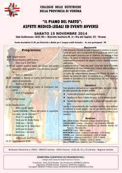 il piano del parto - Collegio Ostetriche Provincia di Verona