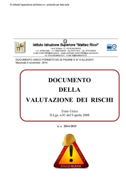 Documento di valutazione dei rischi