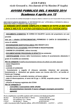 Documentazione richiesta