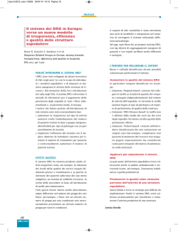 Il sistema dei DRG in Europa: verso un nuovo