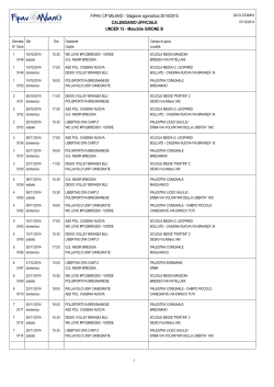 FIPAV CP MILANO - Stagione agonistica 2014/2015 CALENDARIO