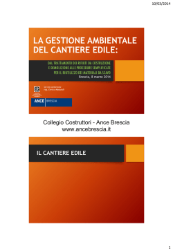 La gestione ambientale del cantiere edile