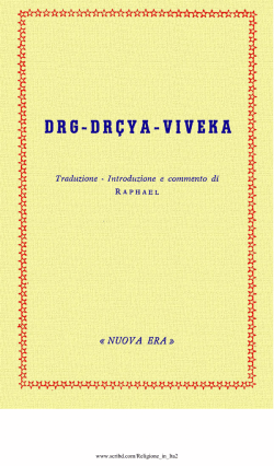 dr&ccedil;ya - viveka (Traduzione, introduzione e commento di Raphael) (pdf)