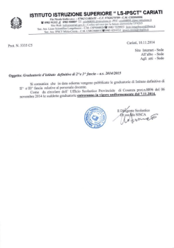 Pubblicazione graduatorie