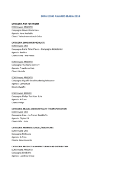 DMA Echo Awards Italia 2014 &ndash; Winners