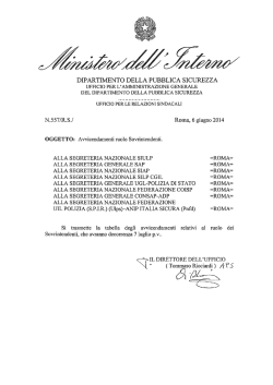 avvicendamento sovrintendenti decorrenza 7 luglio 2014