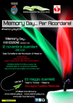 141112 VE CO MemoryDay 2014 verso il 2015