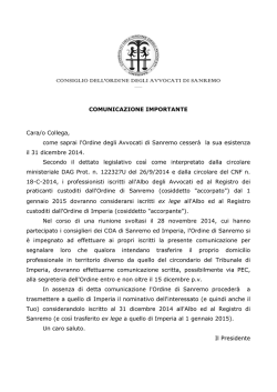 importante comunicato agli iscritti