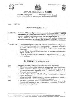 Determinazione n. 26 del 03.09.2014