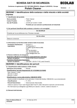 SCHEDA DATI DI SICUREZZA Polish Cleaner