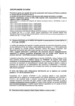 DISCIPLINARE DI GARA