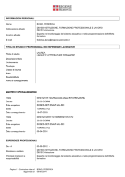 INFORMAZIONI PERSONALI Nome BONO, FEDERICA