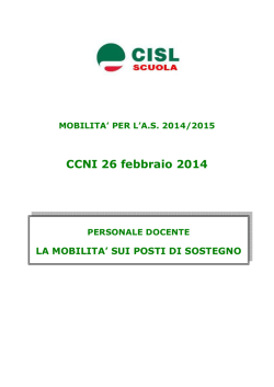 i posti di sostegno - Sito ufficiale della CISL SCUOLA di CUNEO