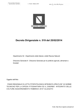 Decreto Dirigenziale n. 519 del 25/02/2014 - Burc
